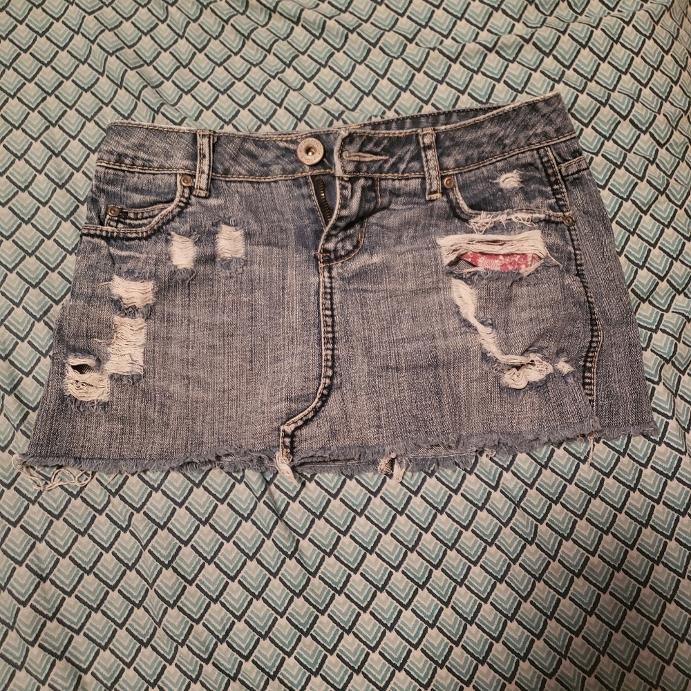 Amethyst Blue Jean mini skirt